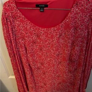 Alfani Vibrant Red Floral Blouse